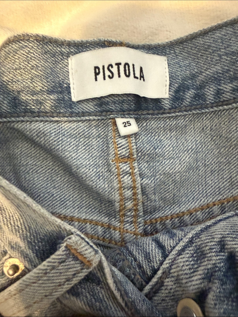 Pistola Presley High Rise Relaxed Roller Jeans Size 25 Light Wash Distressed - Picture 6 of 16